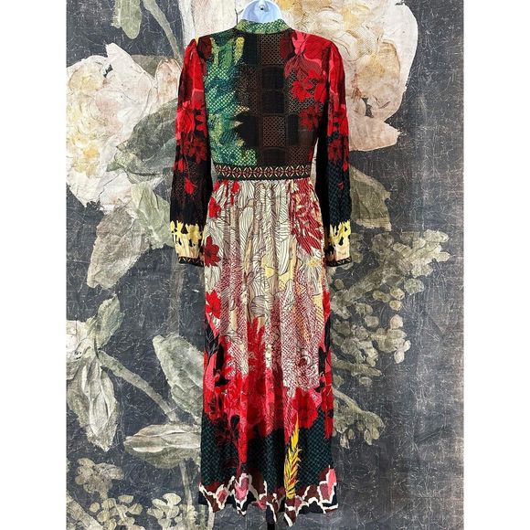 New Anthropologie We Select Dresses Bhanuni by Jyoti Patterned Maxi Dress Size 0 - Picture 7 of 9